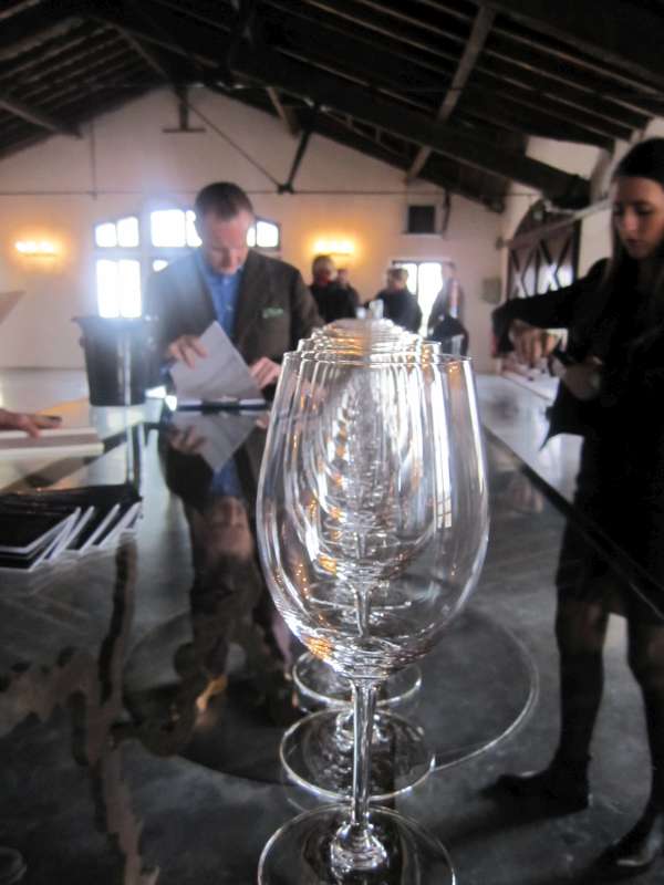 Glasses aligned and ready for Pontet Canet 2014